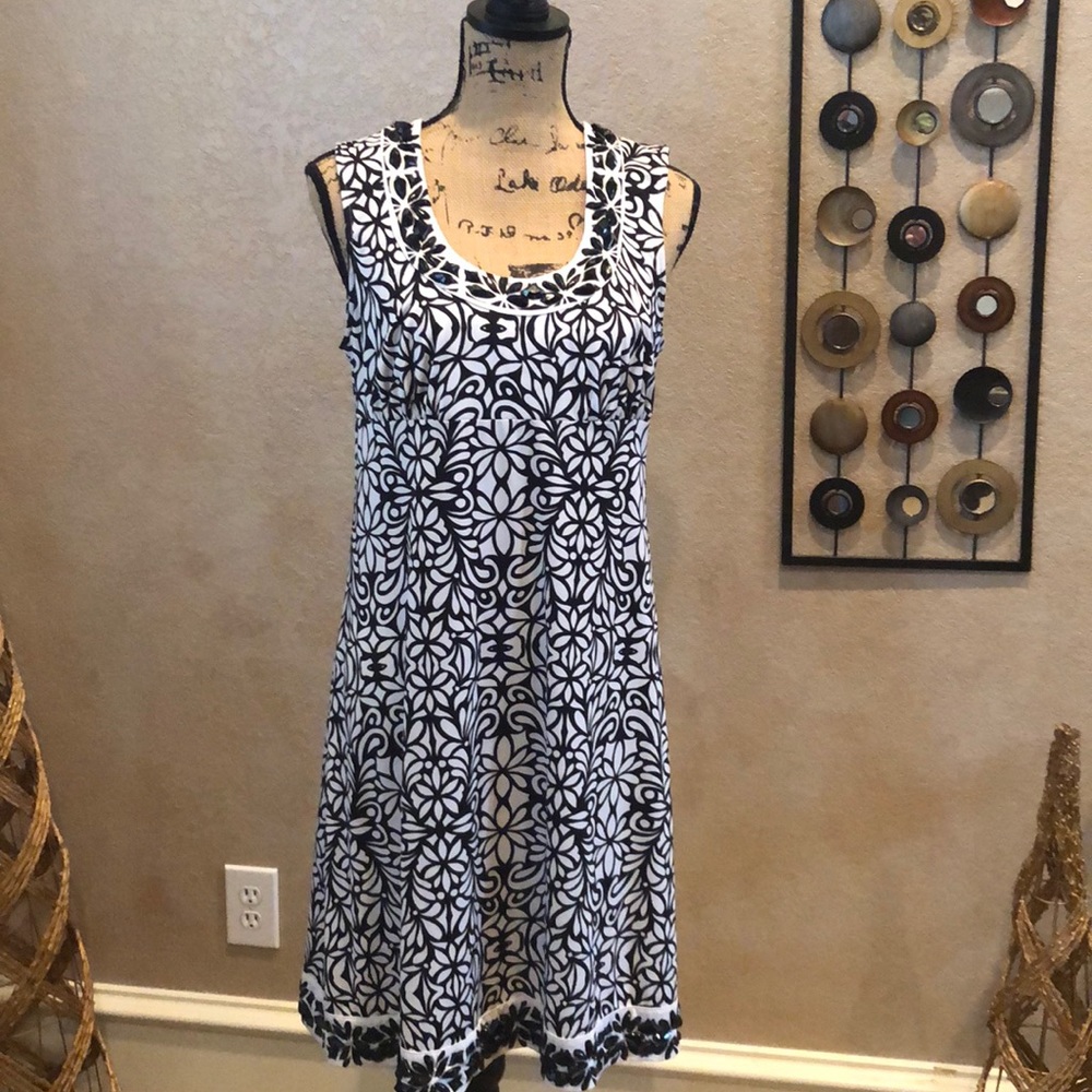 INC black and white print dress.  Size L